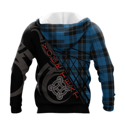 Printivon Ramsay Blue Hunting Knitted Hoodie Pattern Celtic Custom Text