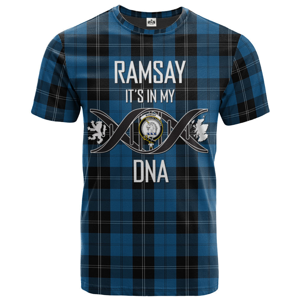 Printivon Ramsay Blue Hunting Clan DNA In Me Tartan Crest T Shirt
