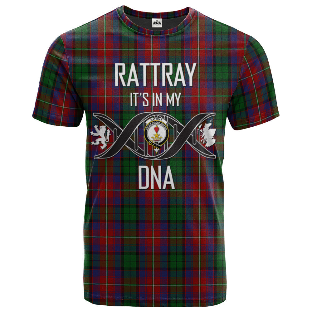 Printivon Rattray of Lude Clan DNA In Me Tartan Crest T Shirt