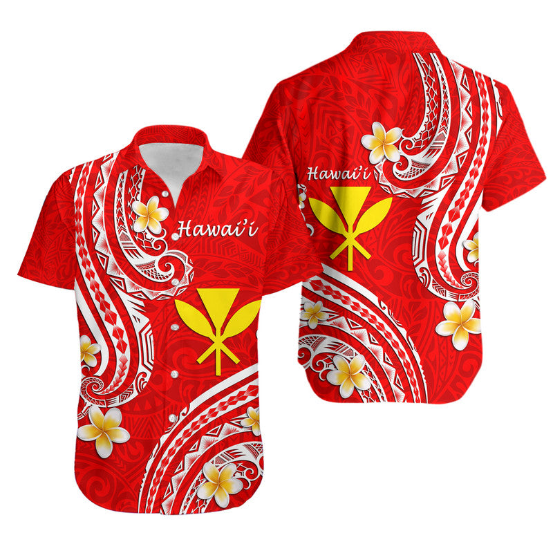 Hawaii Hawaiian Shirt Red Polynesian Line Style