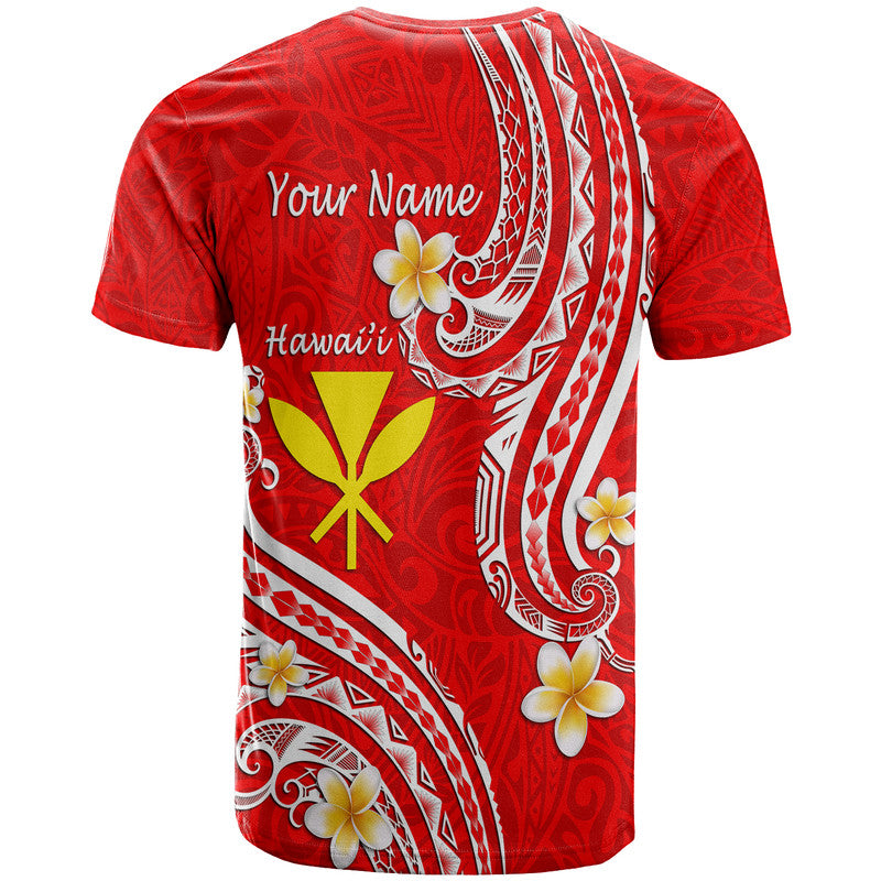 Custom Personalised Hawaii T Shirt Red Polynesian Line Style