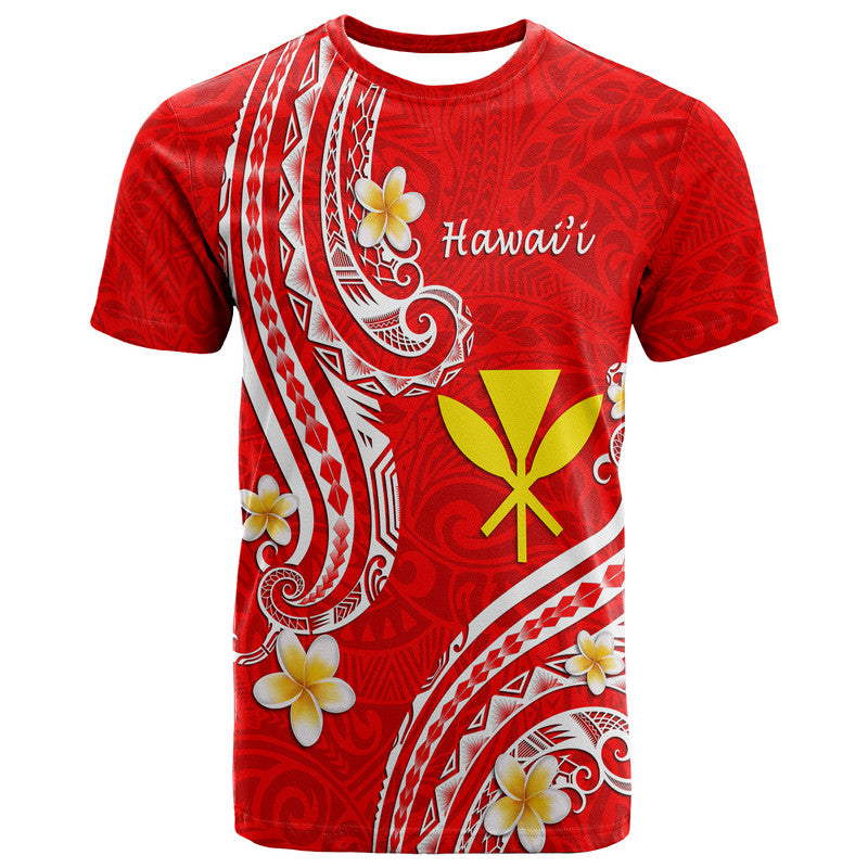 Custom Personalised Hawaii T Shirt Red Polynesian Line Style