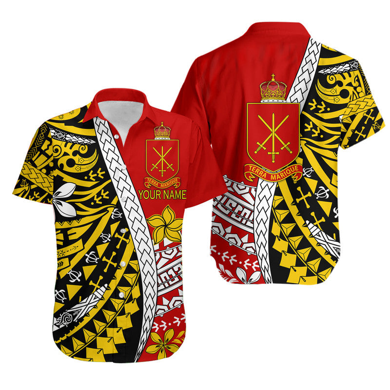 Custom Personalised Tonga Terra Marique Hawaiian Shirt Red Polynesian Minimalist Style
