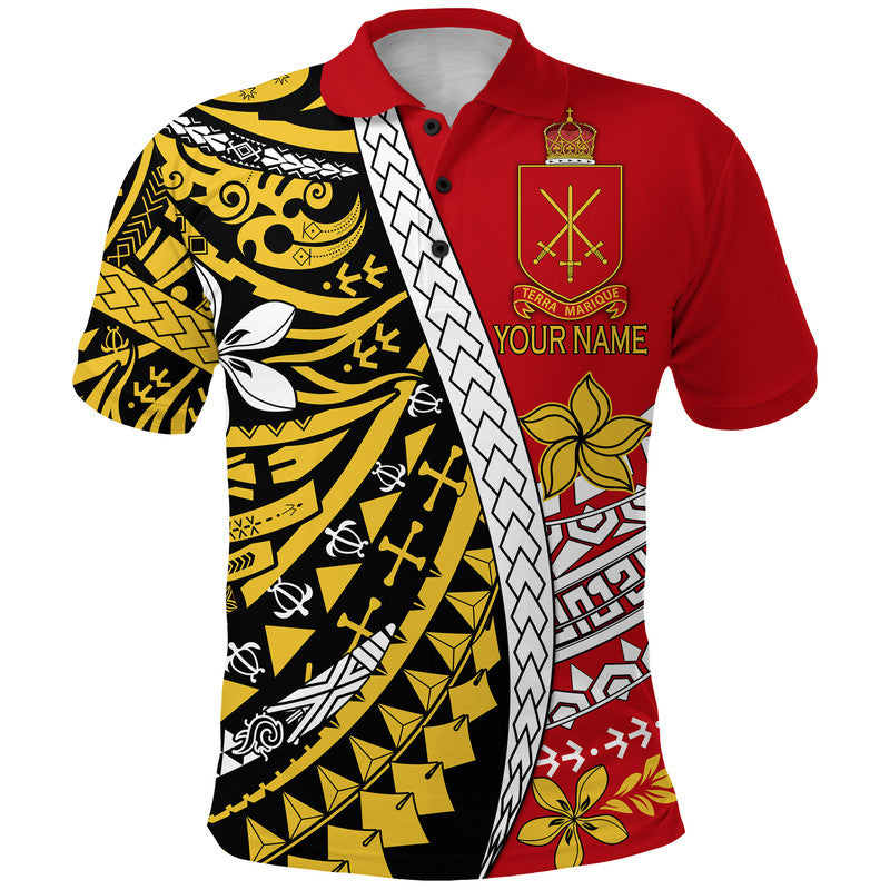 Custom Personalised Tonga Terra Marique Polo Shirt Red Polynesian Minimalist Style