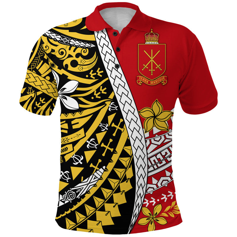 Tonga Terra Marique Polo Shirt Red Polynesian Minimalist Style
