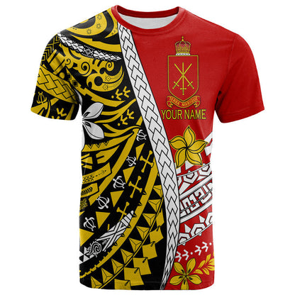 Custom Personalised Tonga Terra Marique T Shirt Red Polynesian Minimalist Style