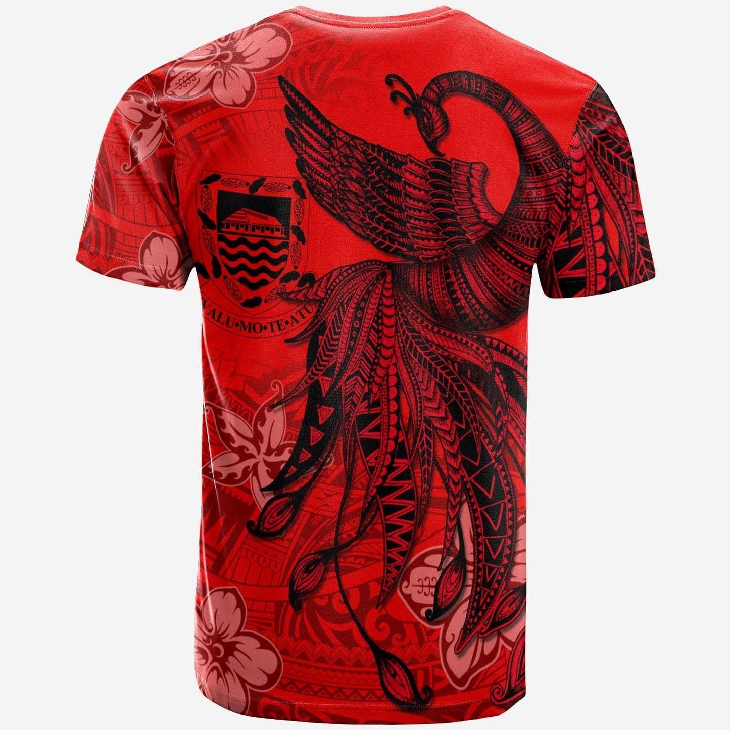 Tonga Custom Personalised T - Shirt - Polynesian Phoenix Bird, Fairytales Bird Red