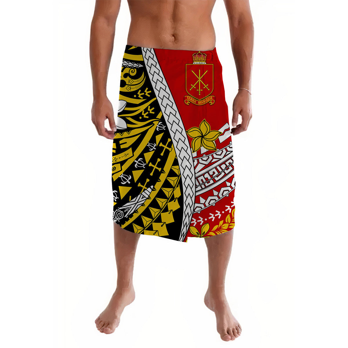 Tonga Terra Marique Lavalava Red Polynesian Minimalist Style