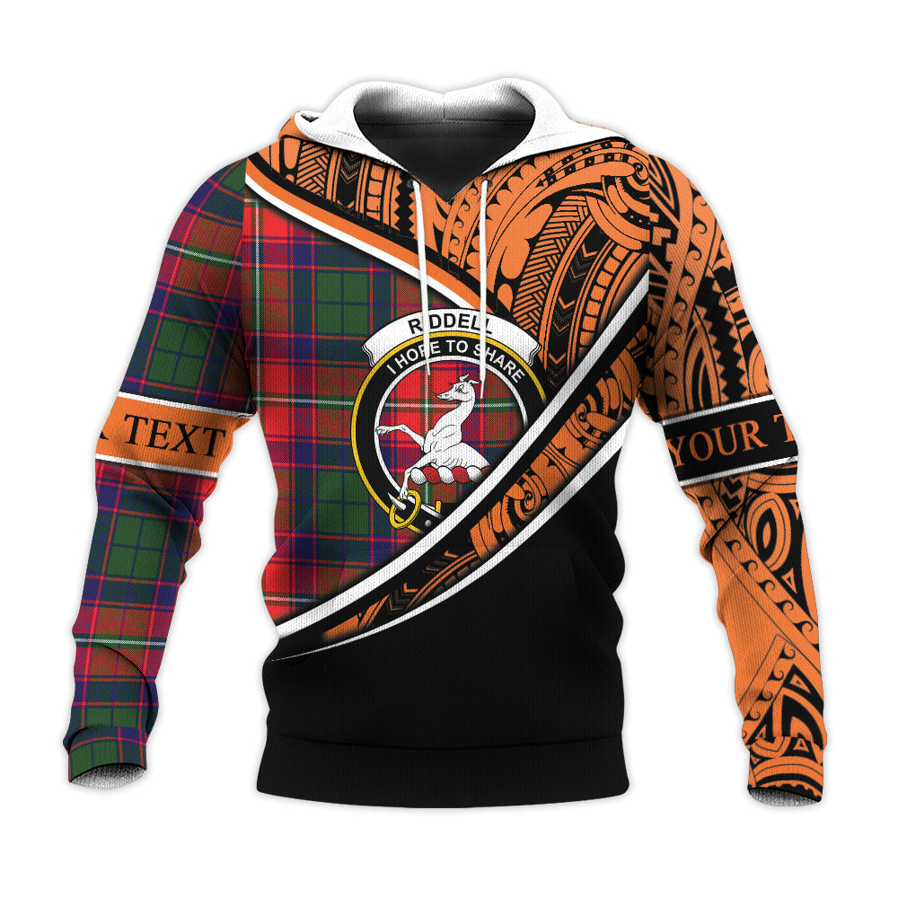 Printivon Riddell Knitted Hoodie Pattern Polynesian Custom Text