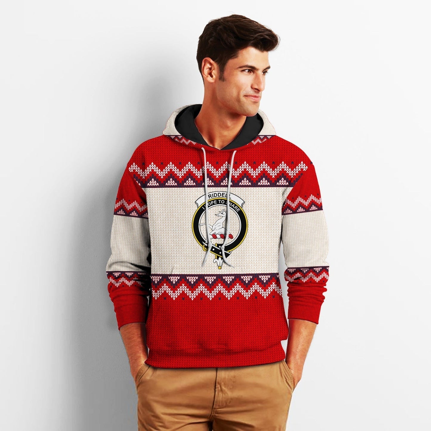 Printivon Tartan Vibe Riddell Christmas Tartan Knitted Hoodie