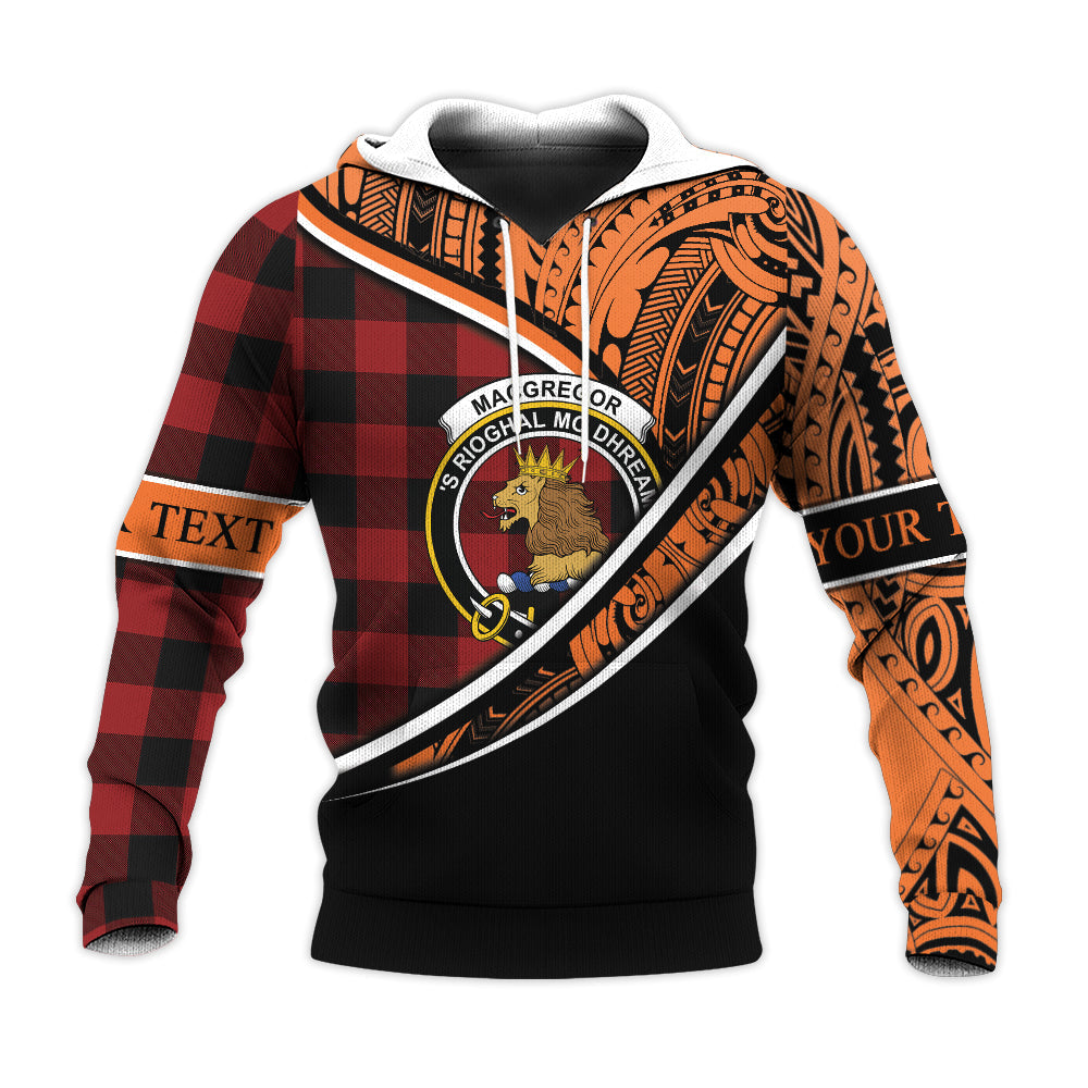 Printivon Rob Roy Macgregor Knitted Hoodie Pattern Polynesian Custom Text