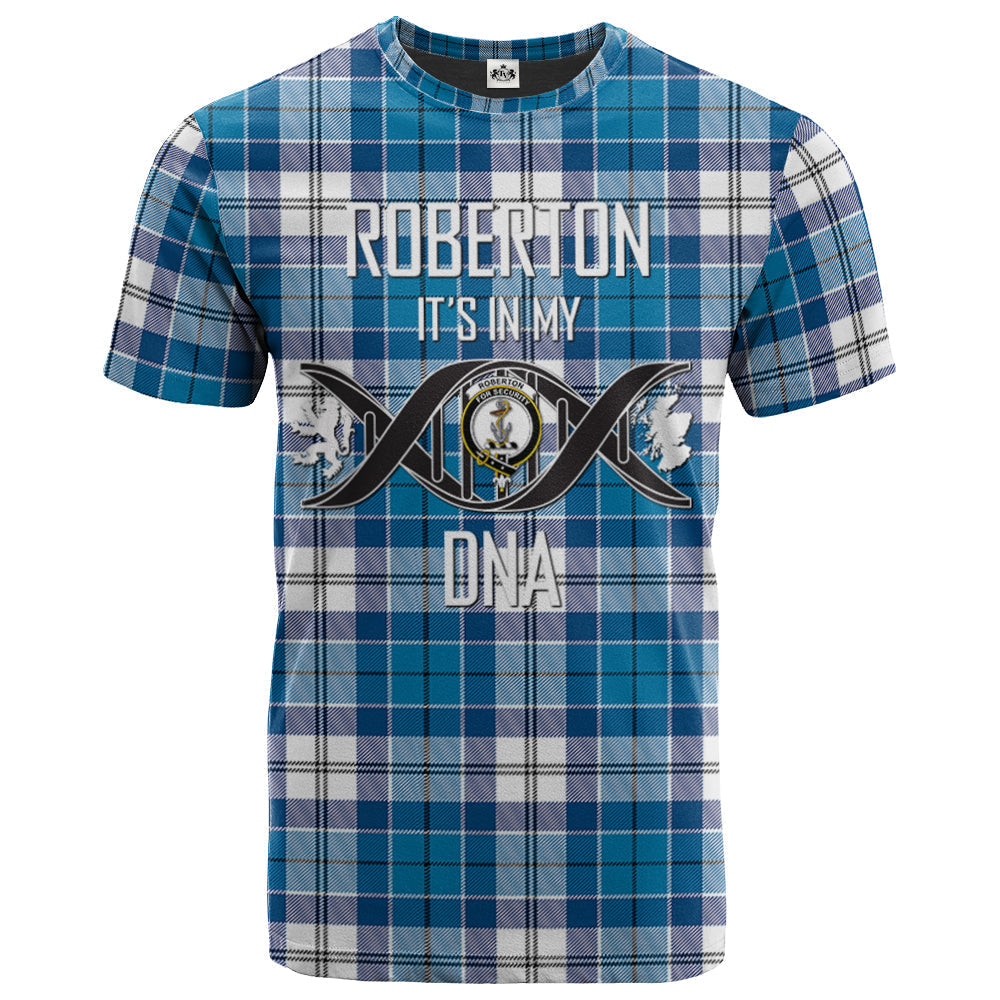 Printivon Roberton Clan DNA In Me Tartan Crest T Shirt