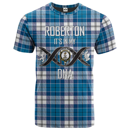 Printivon Roberton Clan DNA In Me Tartan Crest T Shirt