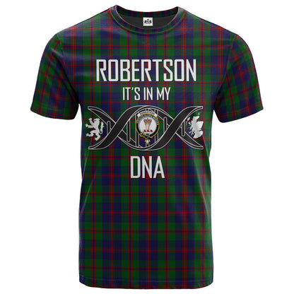 Printivon Robertson 01 Clan DNA In Me Tartan Crest T Shirt