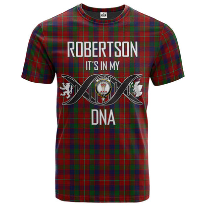 Printivon Robertson 03 Clan DNA In Me Tartan Crest T Shirt