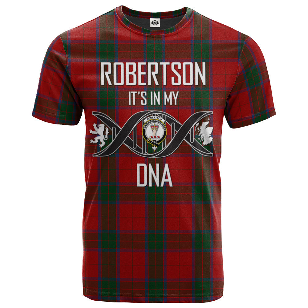 Printivon Robertson 04 Clan DNA In Me Tartan Crest T Shirt