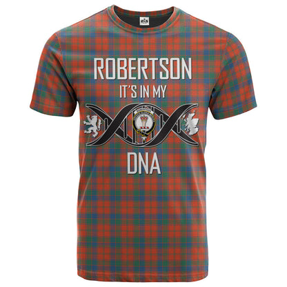 Printivon Robertson Ancient Clan DNA In Me Tartan Crest T Shirt