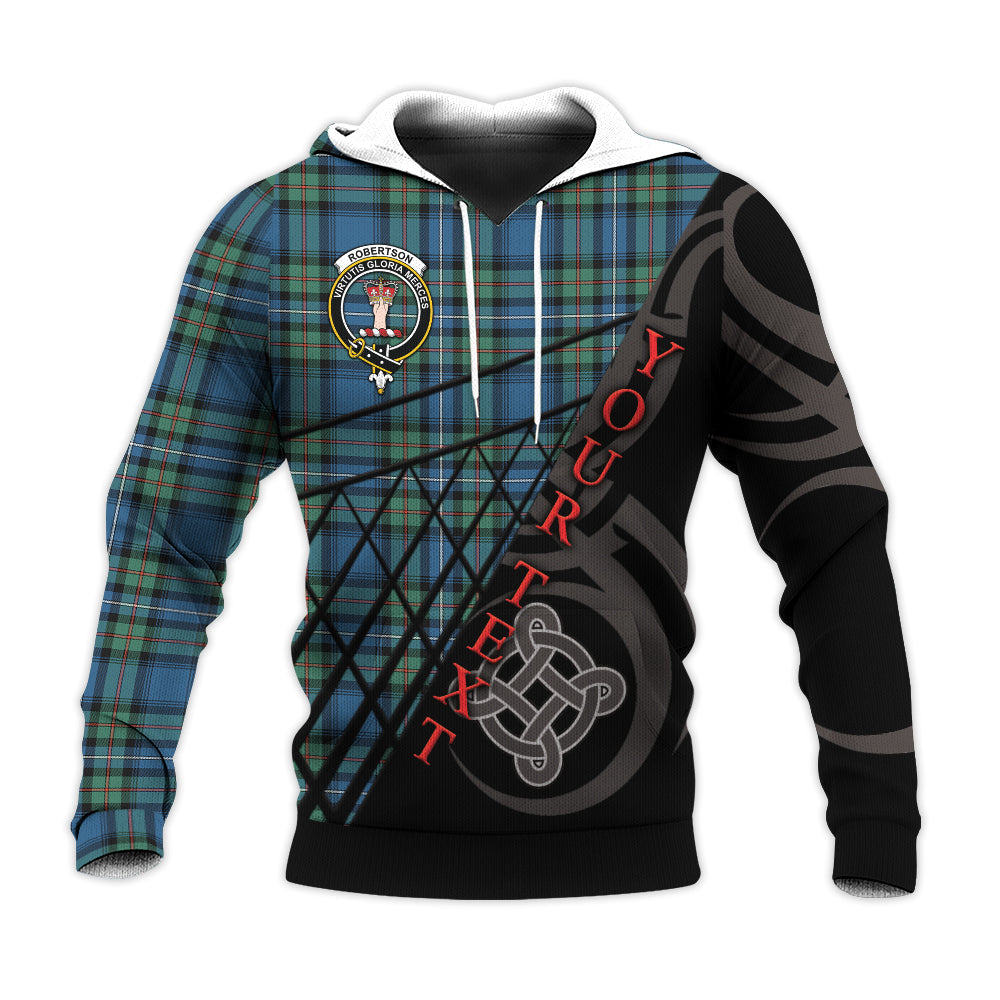 Printivon Robertson Hunting Ancient Knitted Hoodie Pattern Celtic Custom Text