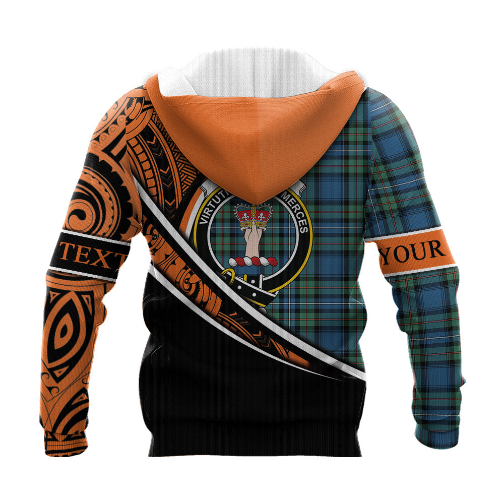 Printivon Robertson Hunting Ancient Knitted Hoodie Pattern Polynesian Custom Text