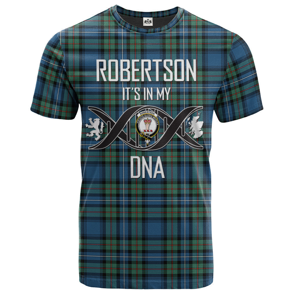 Printivon Robertson Hunting Ancient Clan DNA In Me Tartan Crest T Shirt