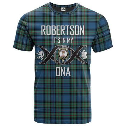 Printivon Robertson Hunting Ancient Clan DNA In Me Tartan Crest T Shirt