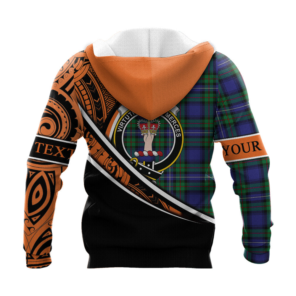 Printivon Robertson Hunting Modern Knitted Hoodie Pattern Polynesian Custom Text