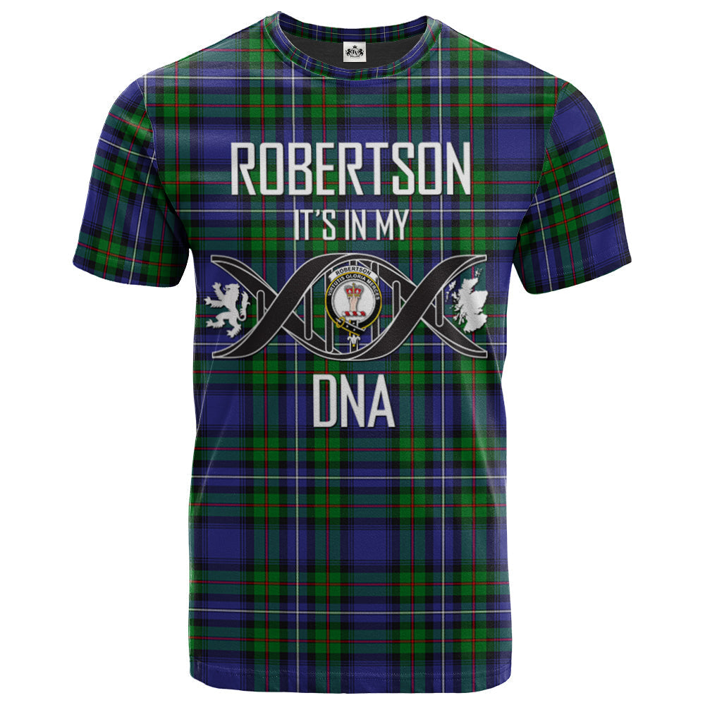 Printivon Robertson Hunting Modern Clan DNA In Me Tartan Crest T Shirt