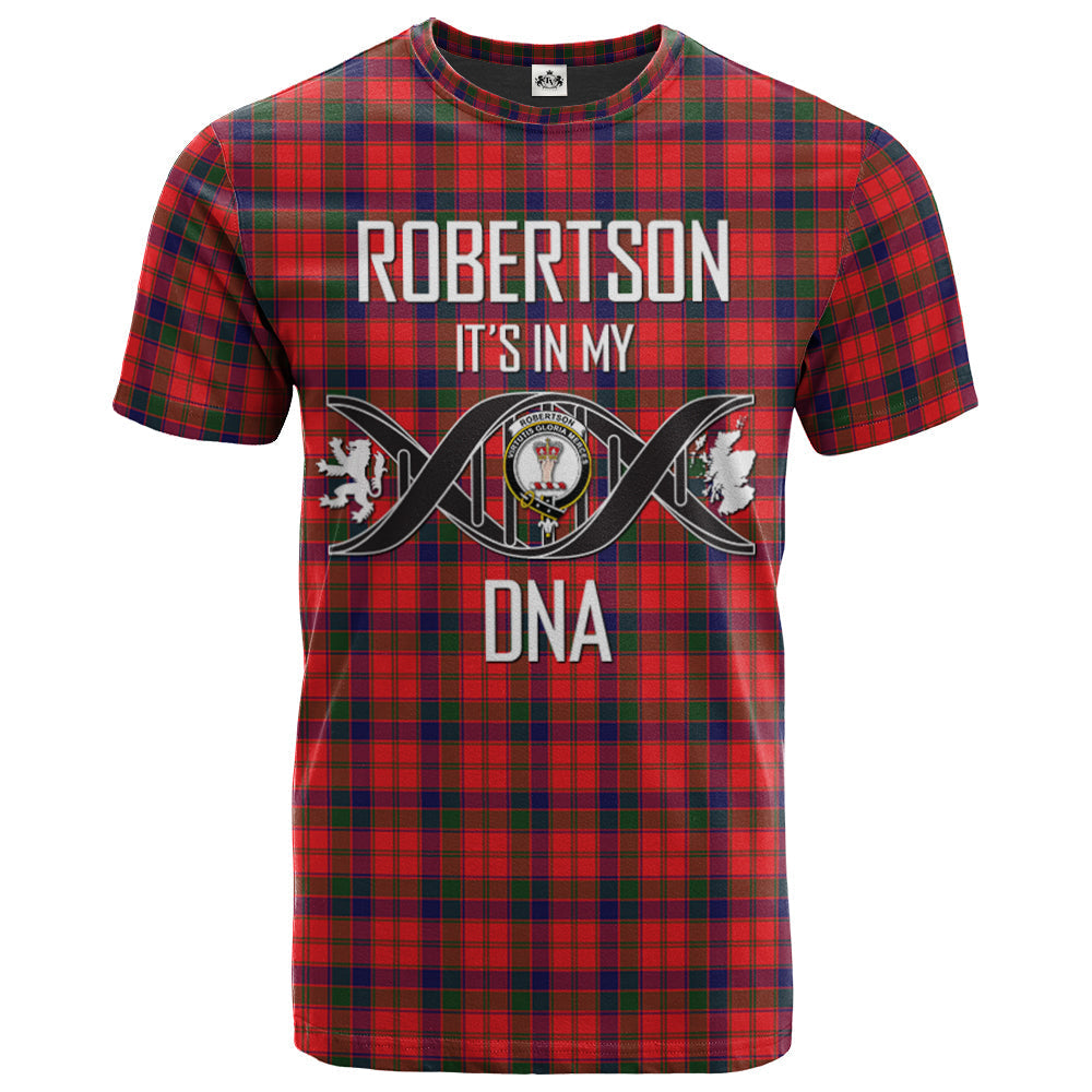 Printivon Robertson Modern Clan DNA In Me Tartan Crest T Shirt