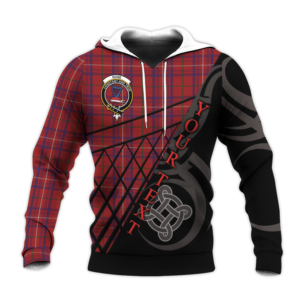 Printivon Rose Knitted Hoodie Pattern Celtic Custom Text