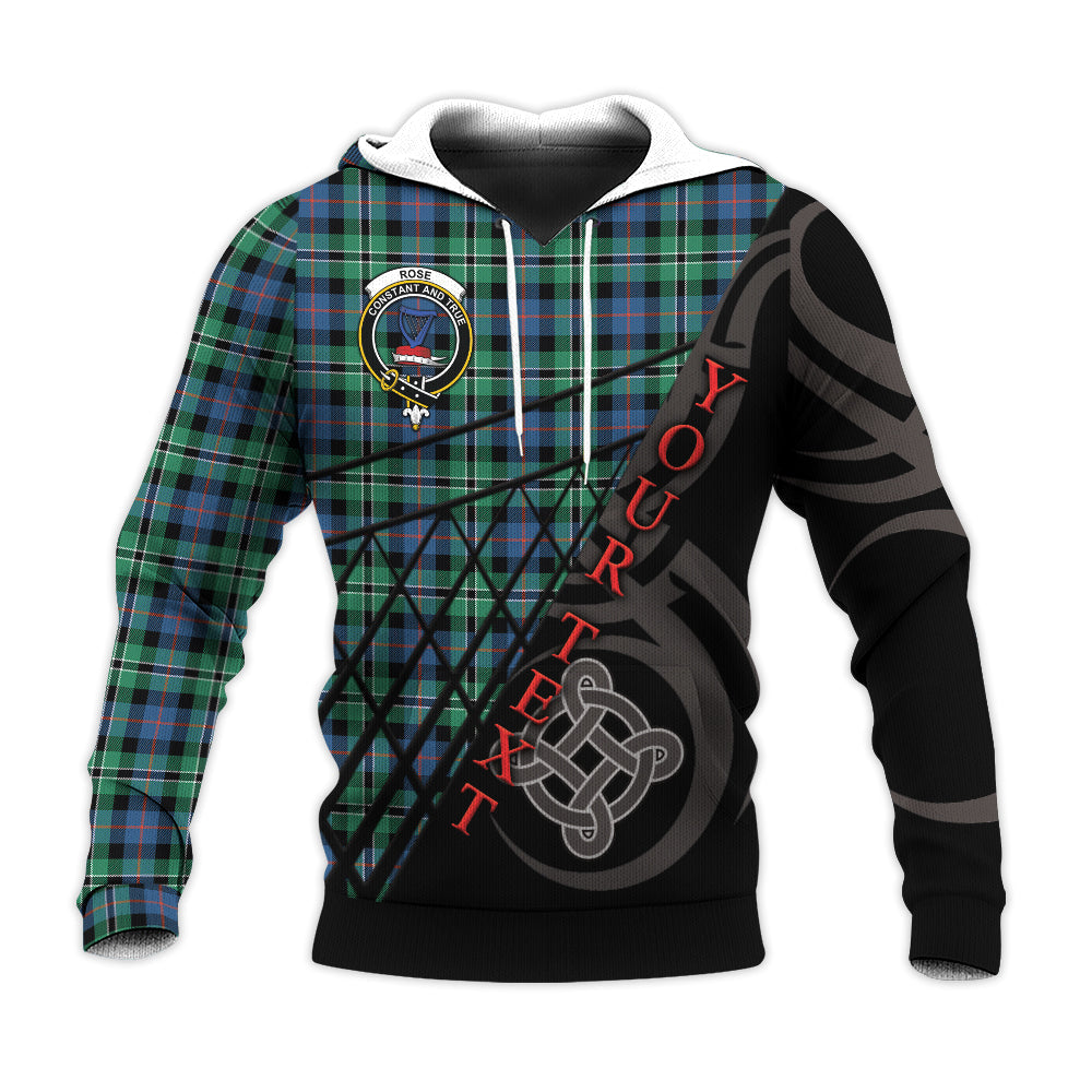 Printivon Rose Hunting Ancient Knitted Hoodie Pattern Celtic Custom Text