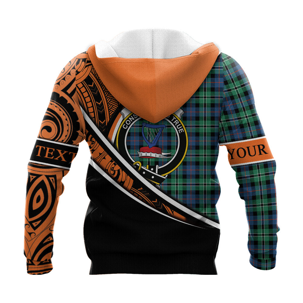 Printivon Rose Hunting Ancient Knitted Hoodie Pattern Polynesian Custom Text
