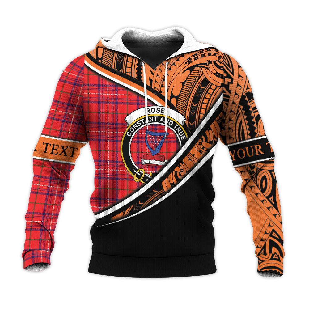 Printivon Rose Modern Knitted Hoodie Pattern Polynesian Custom Text