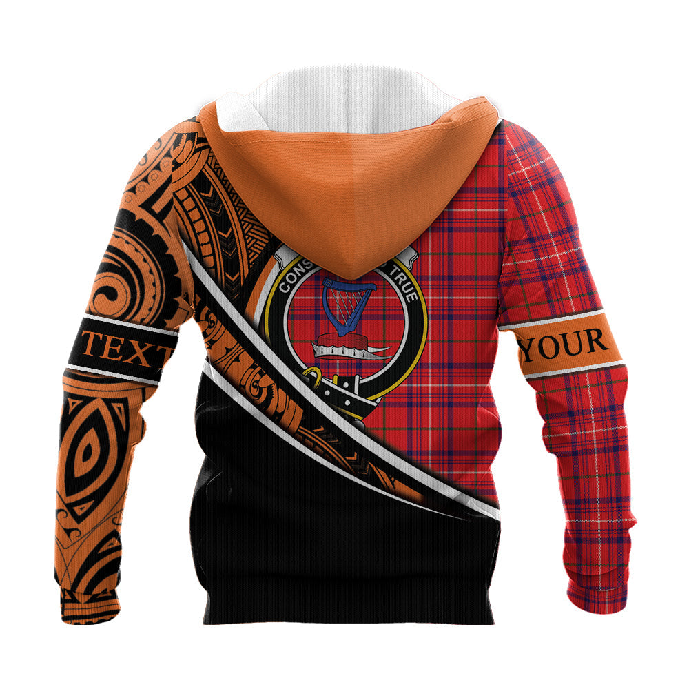 Printivon Rose Modern Knitted Hoodie Pattern Polynesian Custom Text