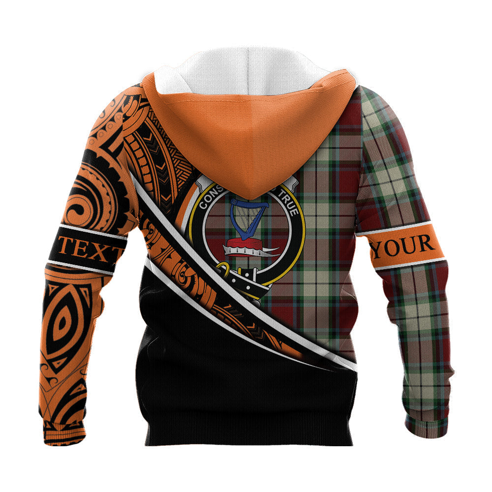Printivon Rose White Dress Knitted Hoodie Pattern Polynesian Custom Text