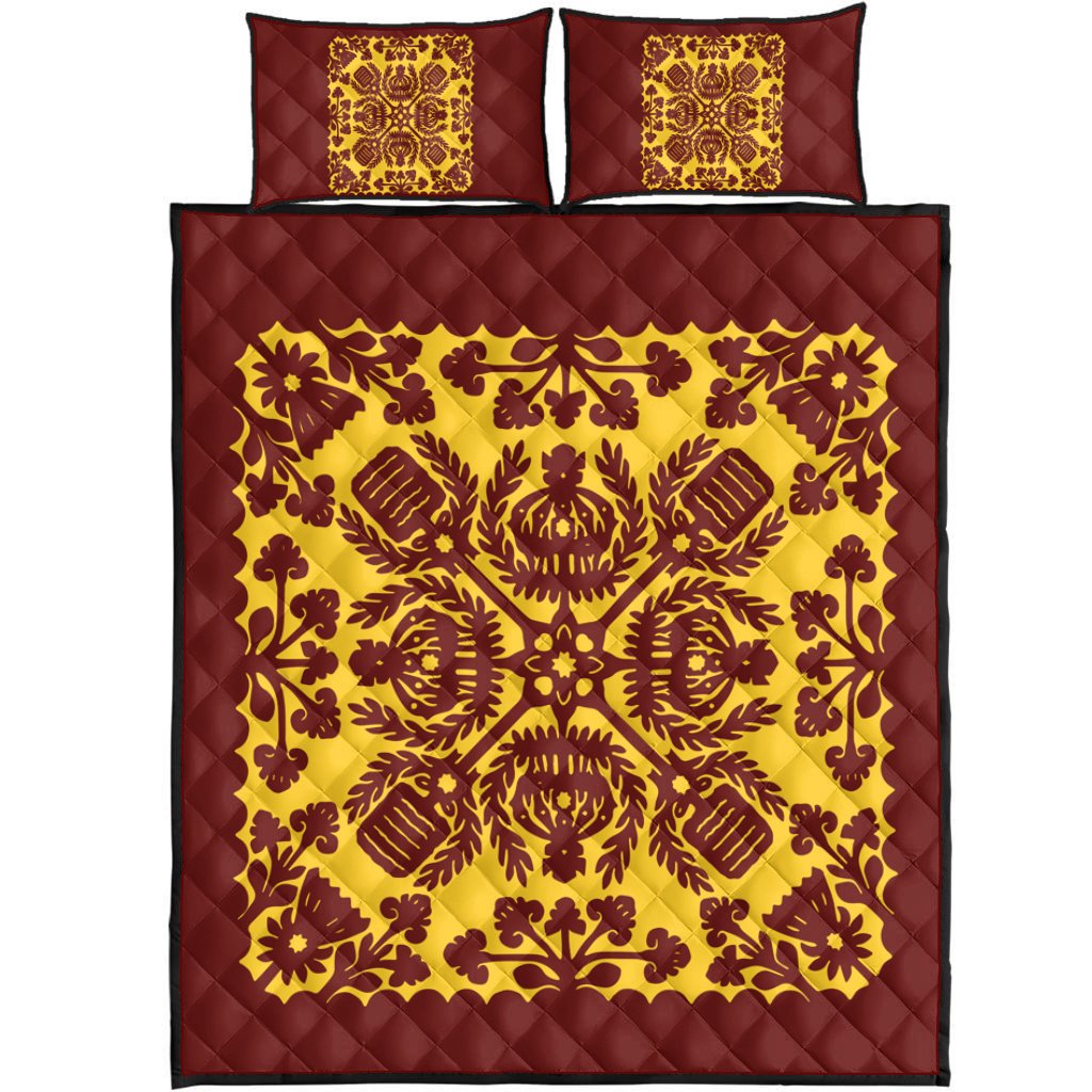 Hawaii Quilt Bed Set Royal King Quilting Style Quilt Bed Set AH