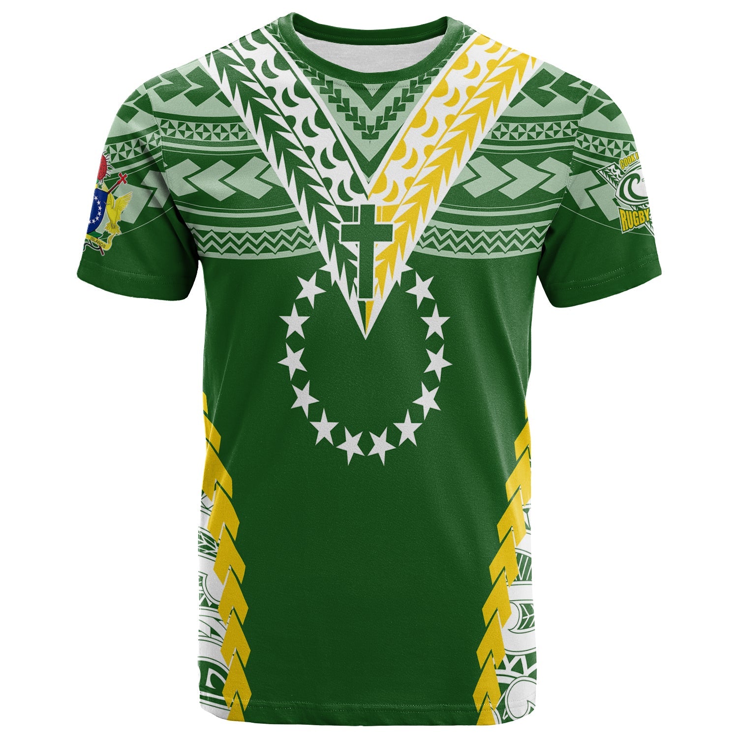 Cook Islands Rugby Medallion Of Stars T - Shirt