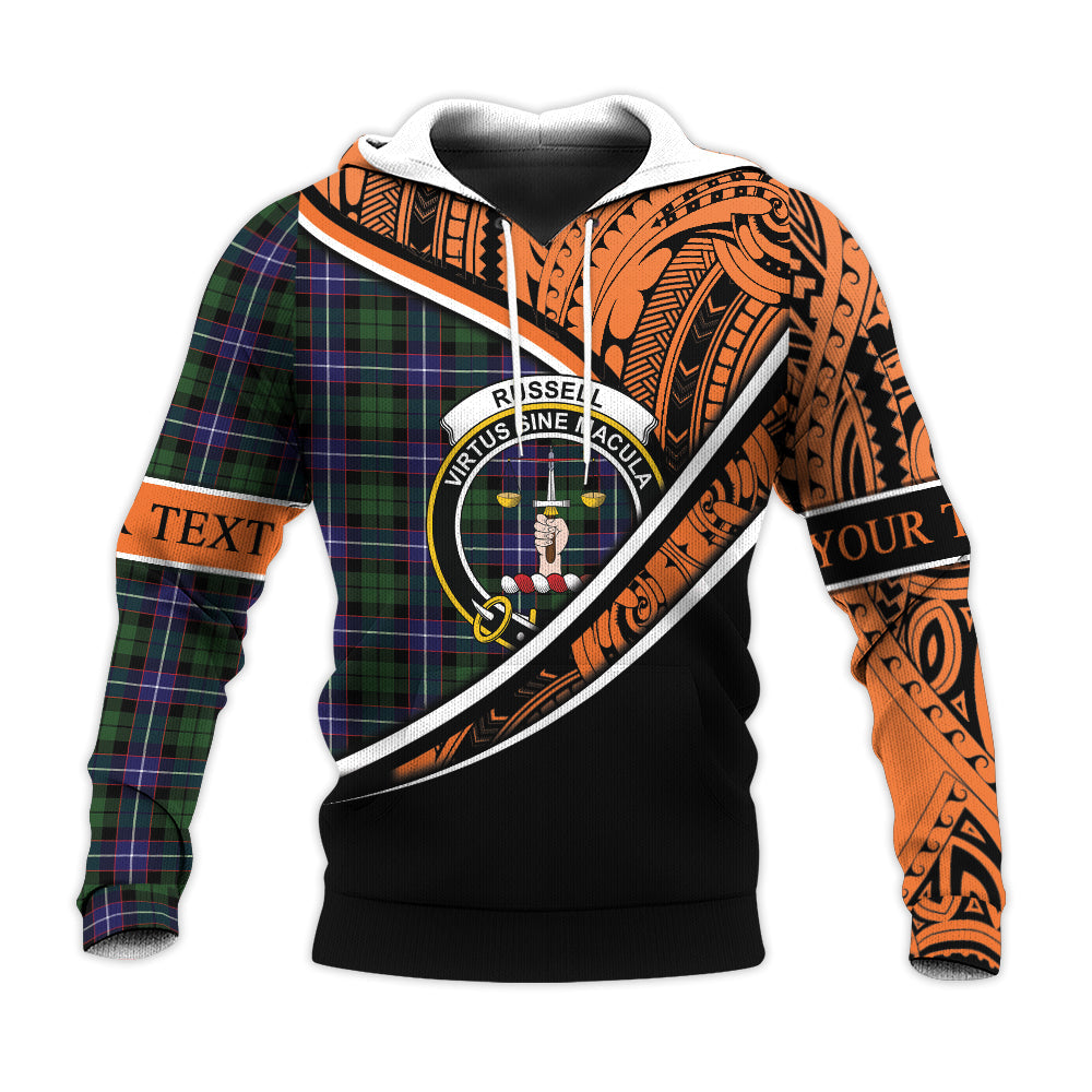 Printivon Russell Modern Knitted Hoodie Pattern Polynesian Custom Text