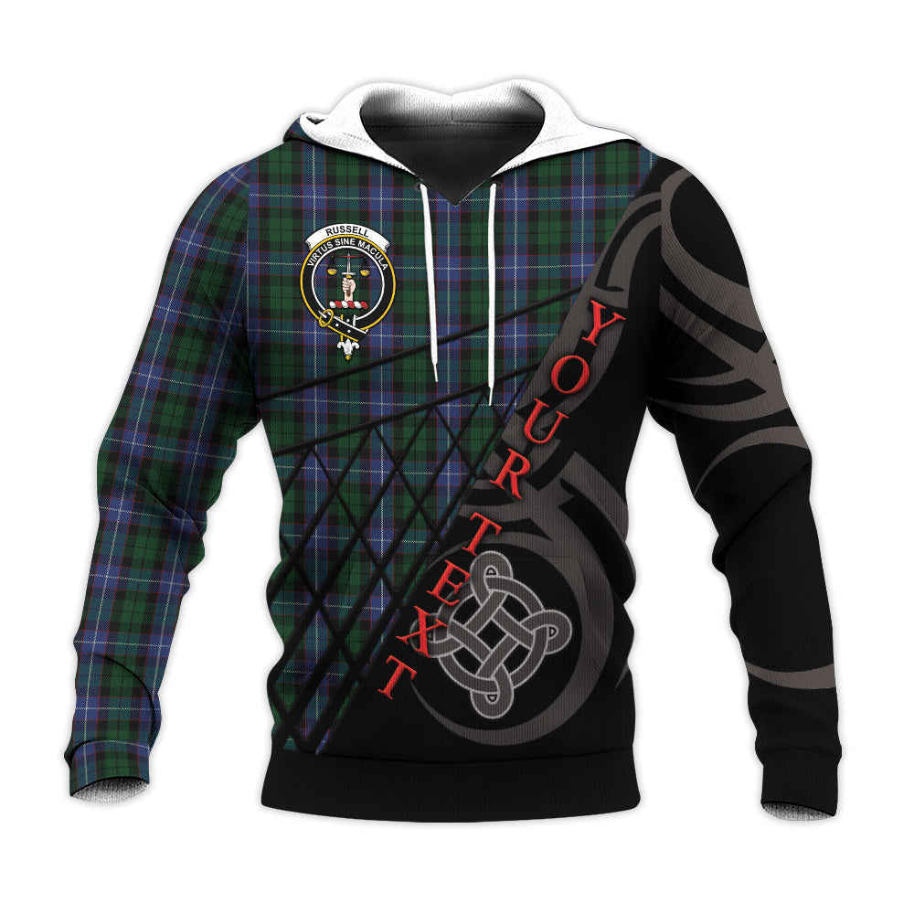 Printivon Russell Or Mitchell Or Hunter Or Galbraith Knitted Hoodie Pattern Celtic Custom Text