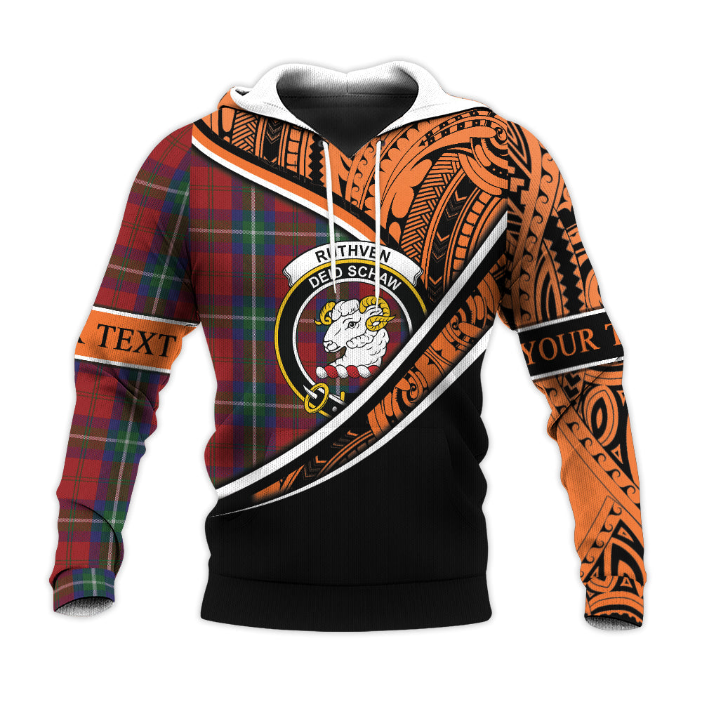 Printivon Ruthven V Knitted Hoodie Pattern Polynesian Custom Text