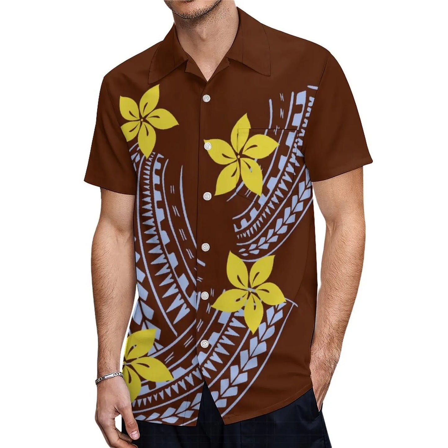 Polynesian Tribal Matching Outfit For Couple Samoan Women'S Short-Sleeved Dress Party Men's Aloha Shirt