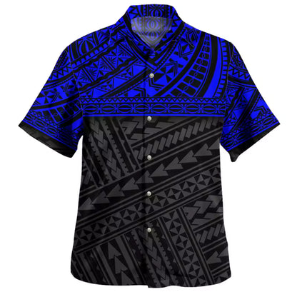 Polynesian Tribal Pattern Hawaiian Shirt Men's Casual Short Sleeve Summer Shirt