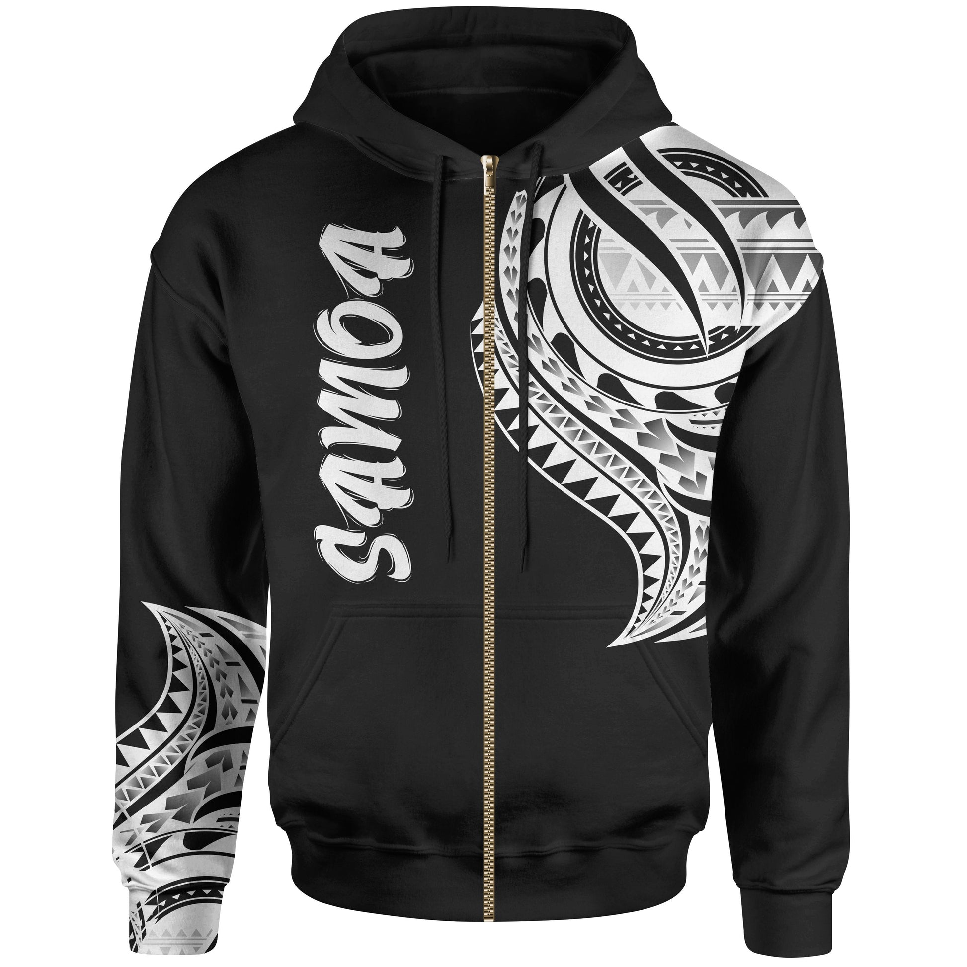 Samoa Zip Hoodie Samoan Tatau Patterns