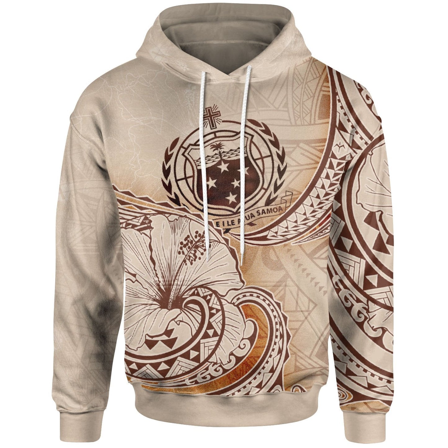 Samoa Hoodie Hibiscus Flowers Vintage Style