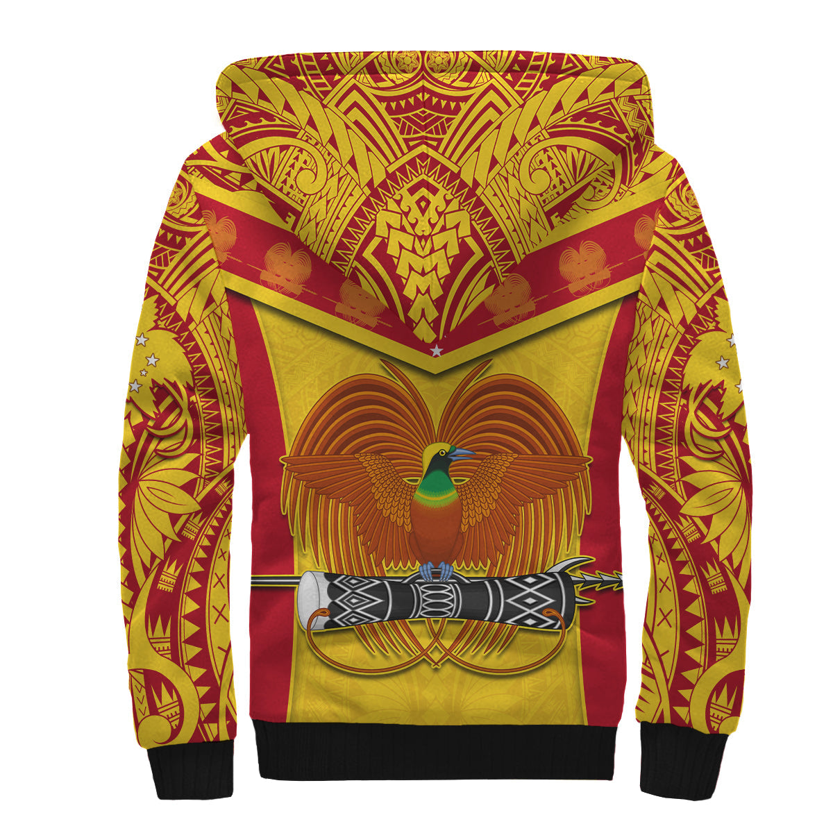 Papua New Guinea Rugby Sherpa Hoodie PNG Kumuls Bird Of Paradise Yellow