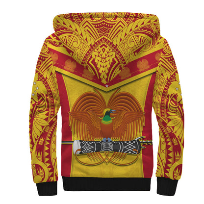 Papua New Guinea Rugby Sherpa Hoodie PNG Kumuls Bird Of Paradise Yellow
