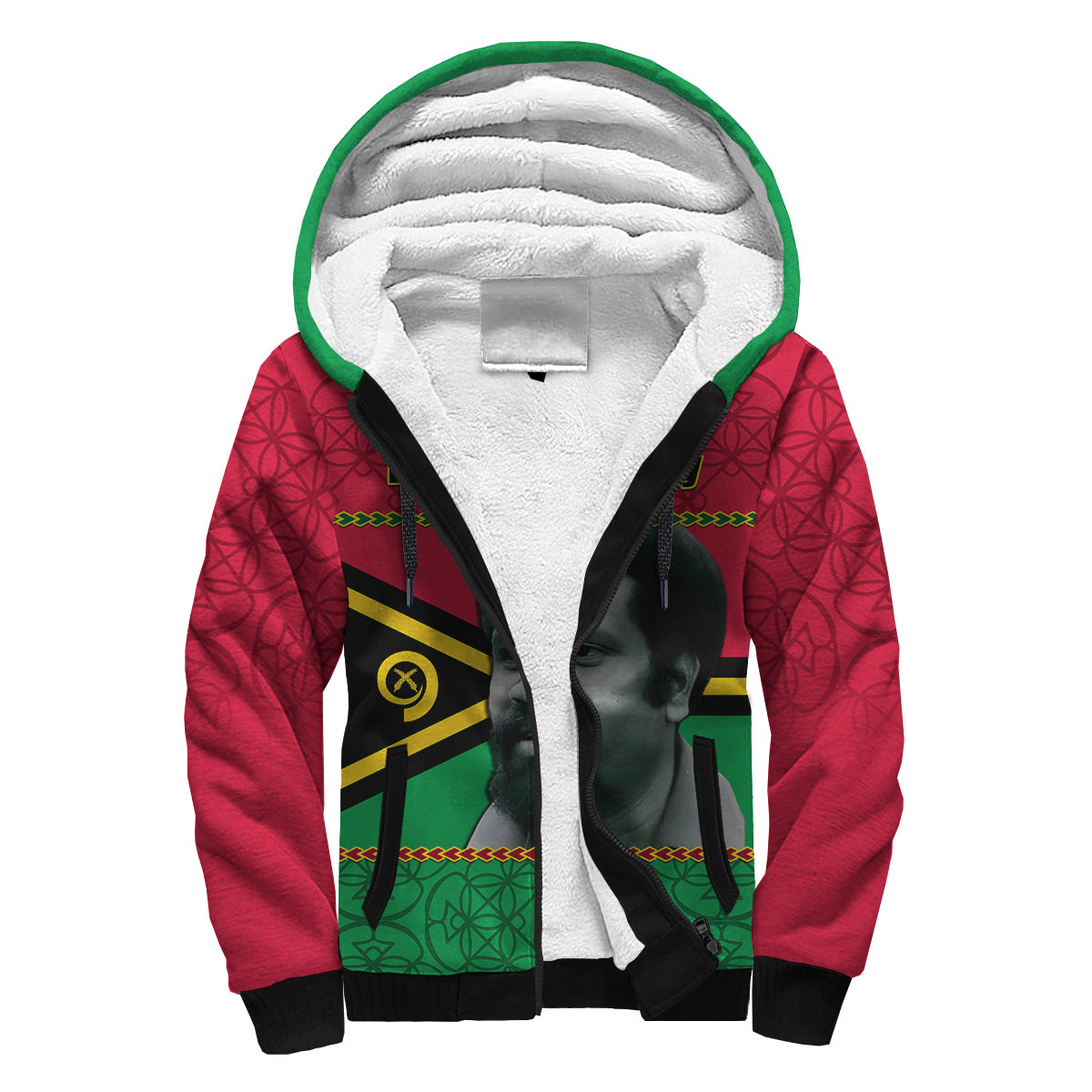 Vanuatu Sherpa Hoodie Vanuatuan Flag Sand Drawing Happy Father Lini Day