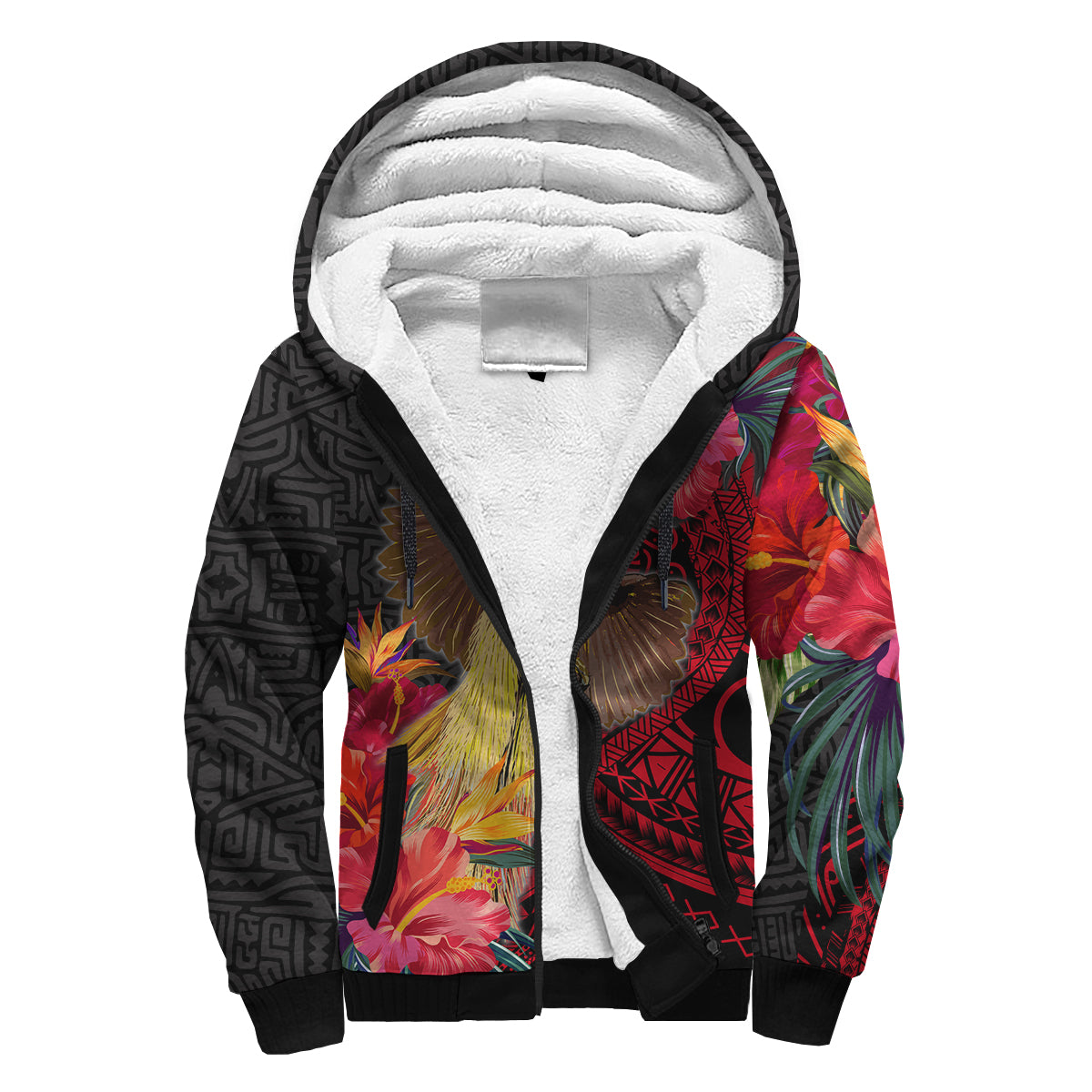 (Custom Personalised) Papua New Guinea Sherpa Hoodie Bird of Paradise