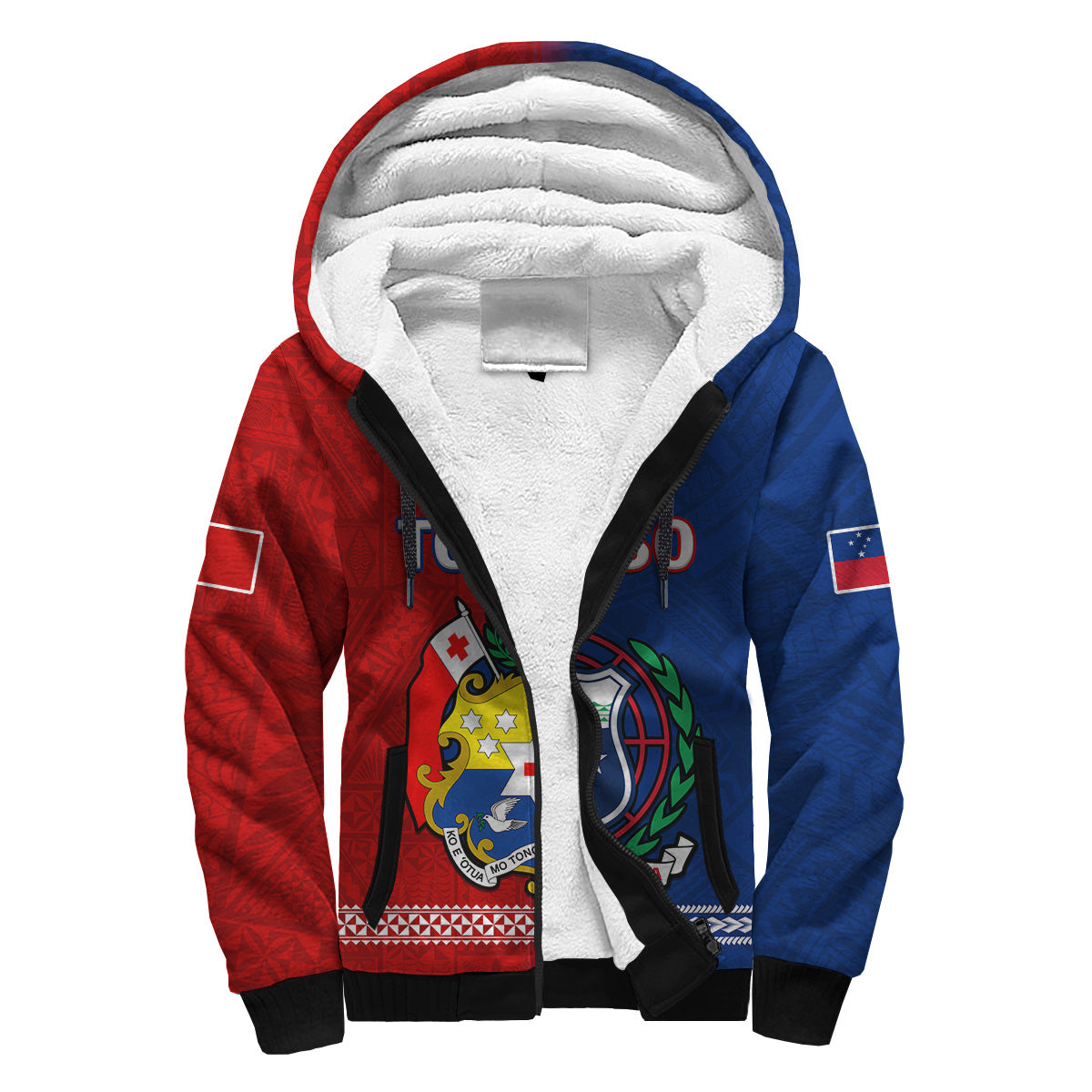 (Custom Personalised) TokoUso Sherpa Hoodie Tonga and Samoa United We Stand Divided We Fall