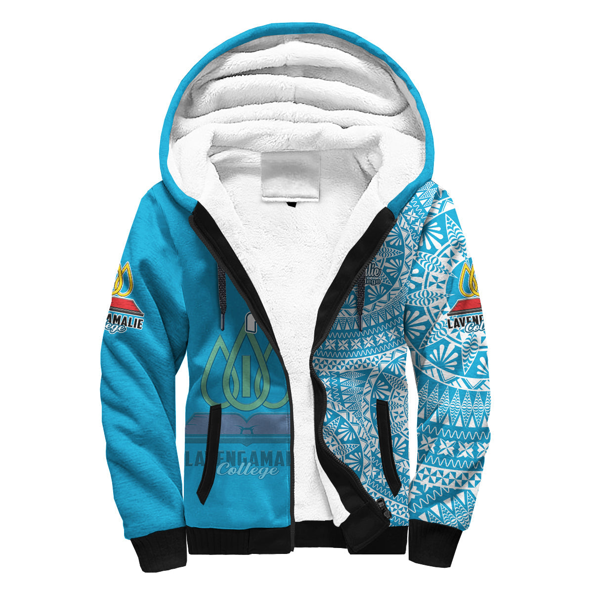 (Custom Personalised) Lavengamalie Tonga College Sherpa Hoodie Class Of Year Tongan Ngatu Pattern