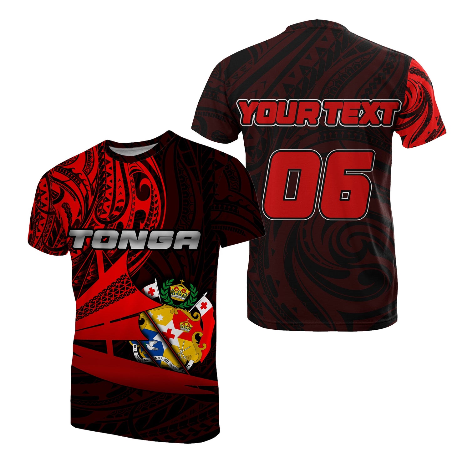Custom Personalised And Number Tonga T Shirt Kalia Polynesian No.1